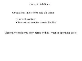 Current Liabilities