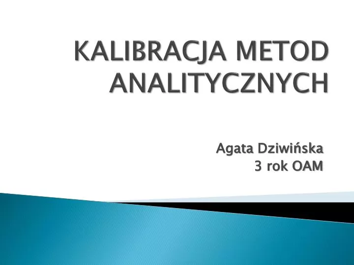 kalibracja metod analitycznych