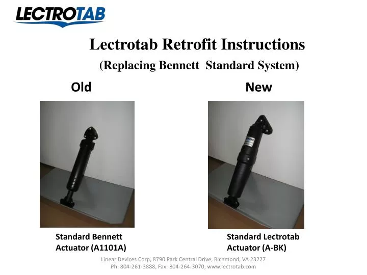 lectrotab retrofit instructions replacing bennett standard system