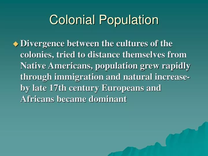colonial population