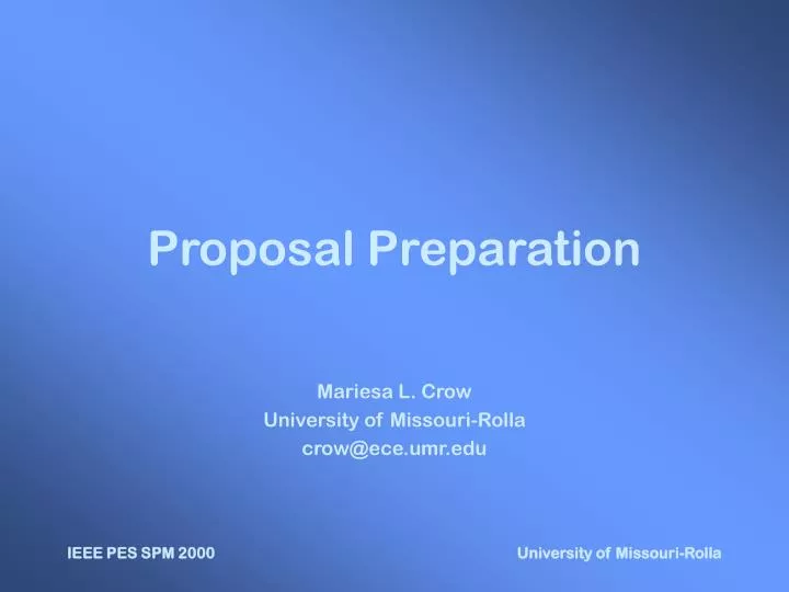 proposal preparation