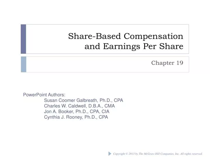 share based compensation and earnings per share