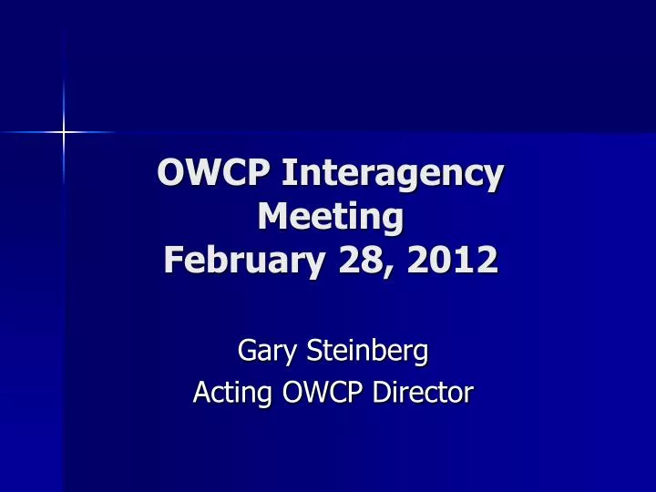 owcp interagency meeting february 28 2012