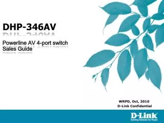 DHP-346AV Powerline AV 4-port switch Sales Guide