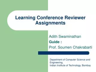 Learning Conference Reviewer Assignments
