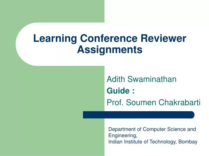 learning conference reviewer assignments