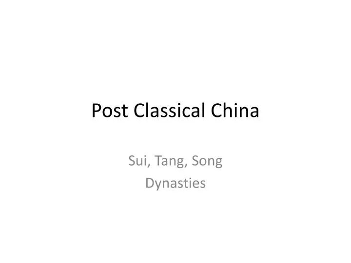 post classical china