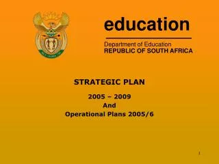 education Department of Education REPUBLIC OF SOUTH AFRICA