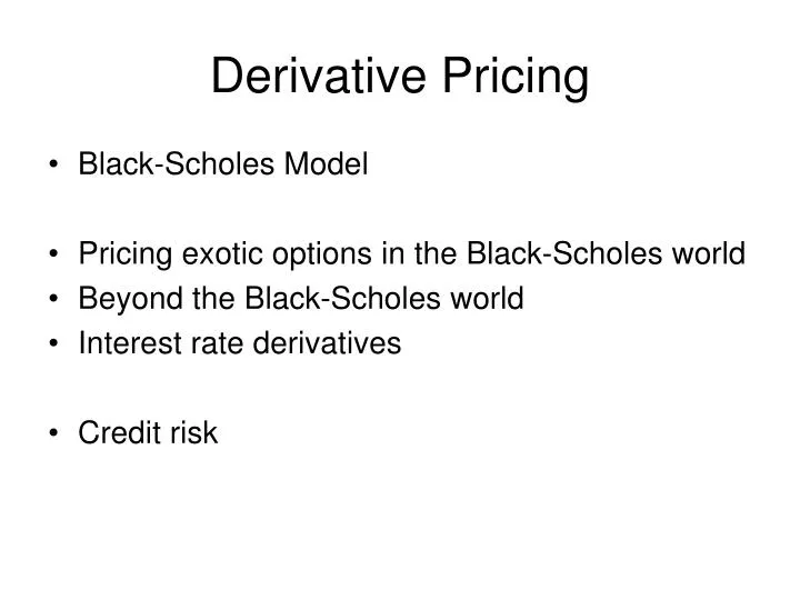 derivative pricing