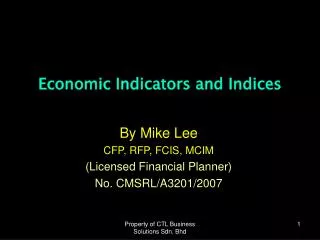 Economic Indicators and Indices