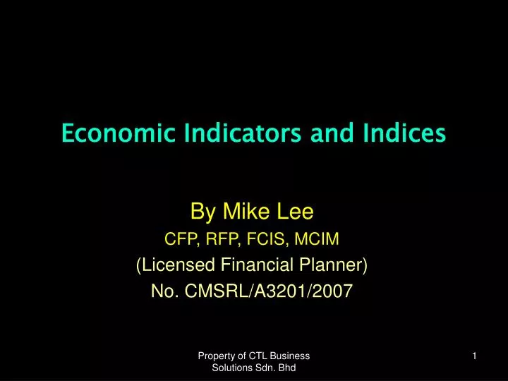 economic indicators and indices