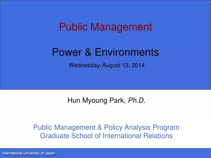 public management power environments wednesday august 13 2014
