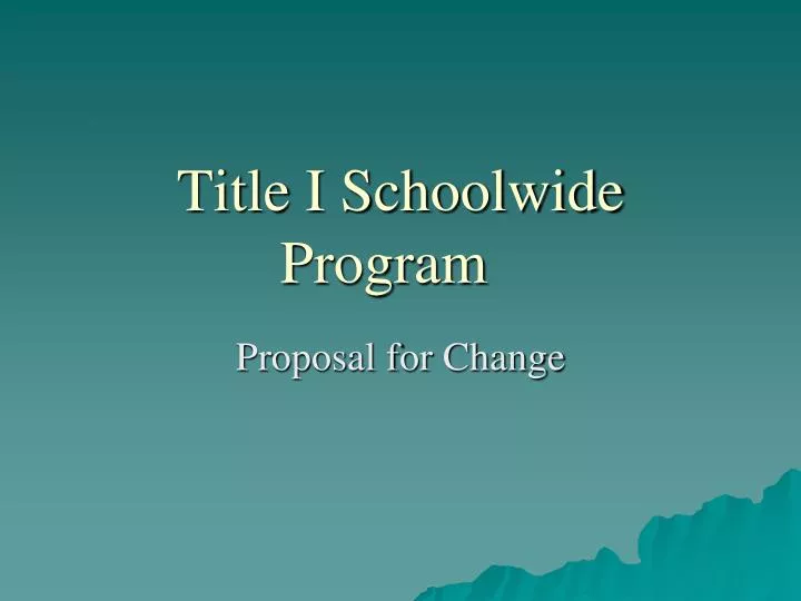 title i schoolwide program