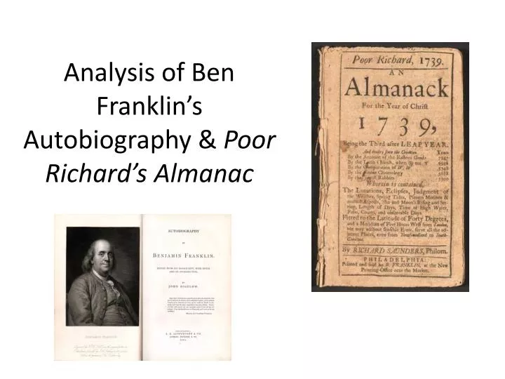 analysis of ben franklin s autobiography poor richard s almanac