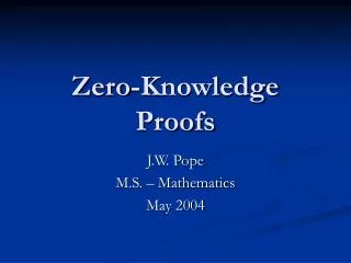 Zero-Knowledge Proofs