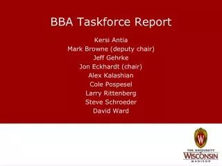 BBA Taskforce Report