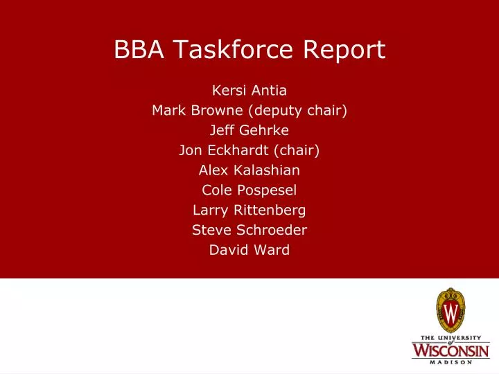 bba taskforce report