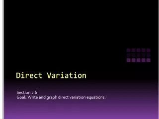 Direct Variation