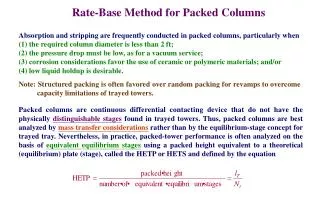 Rate-Base Method for Packed Columns