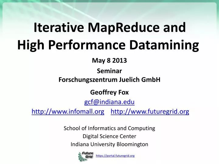 iterative mapreduce and high performance datamining