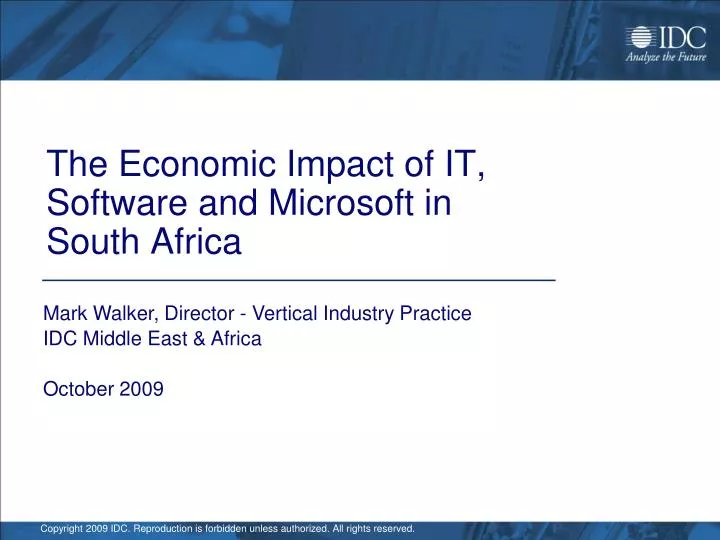 the economic impact of it software and microsoft in south africa