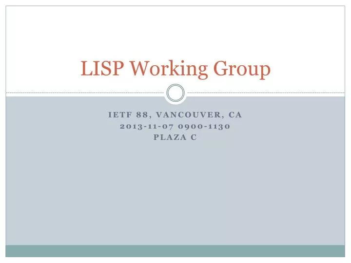 lisp working group