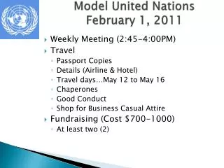 Model United Nations February 1, 2011