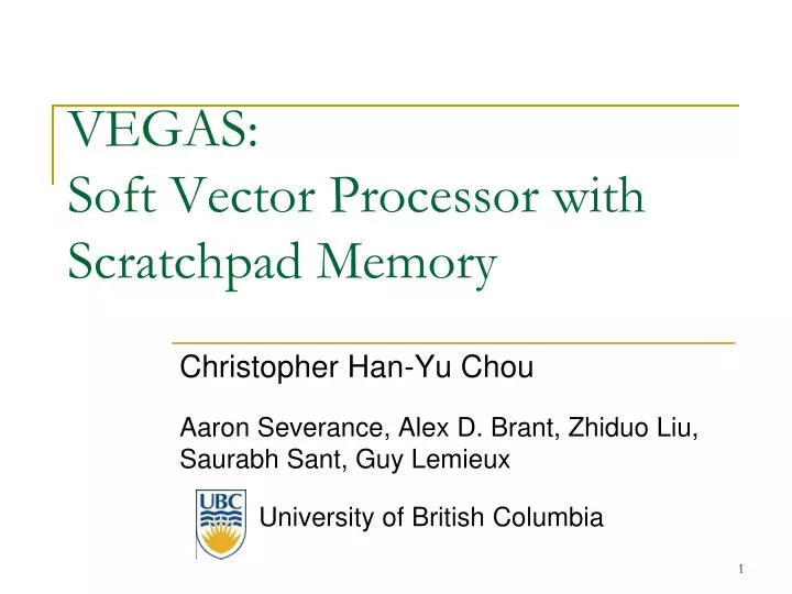 vegas soft vector processor with scratchpad memory