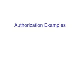 Authorization Examples