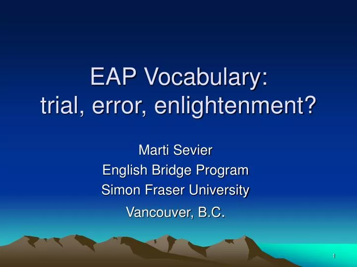 eap vocabulary trial error enlightenment