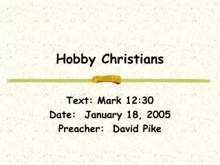 Hobby Christians