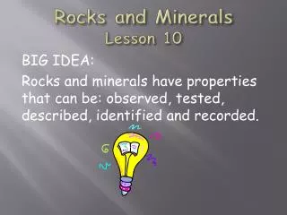 Rocks and Minerals Lesson 10