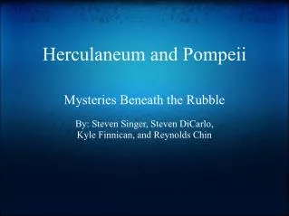 Herculaneum and Pompeii