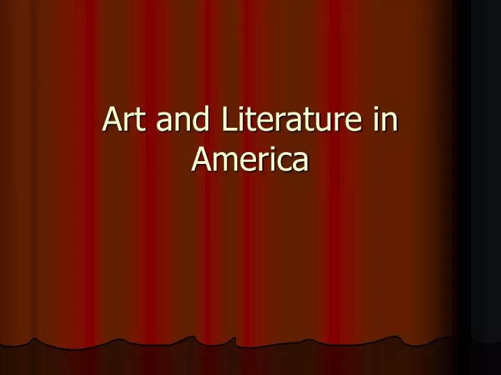 art and literature in america