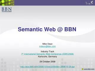 Semantic Web @ BBN