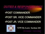 DUTIES &amp; RESPONSIBILITIES - slide 1