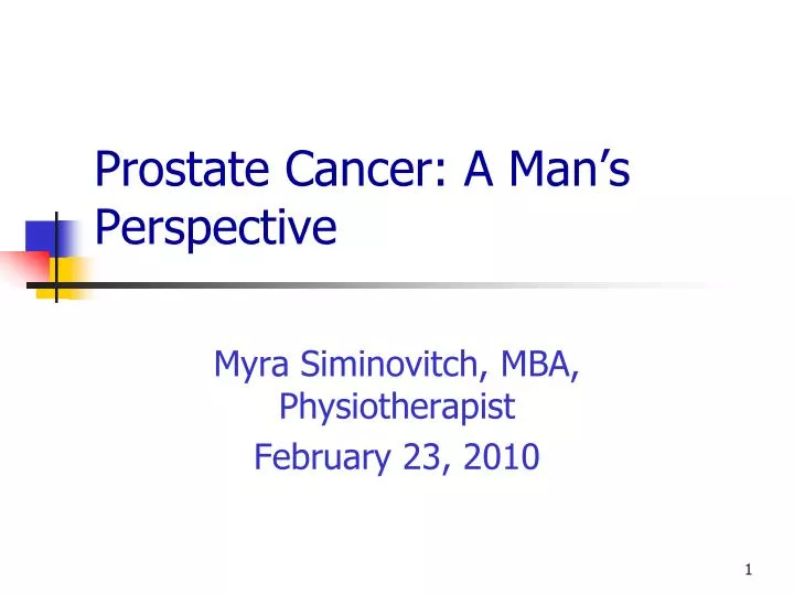 prostate cancer a man s perspective