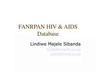 FANRPAN HIV &amp; AIDS Database