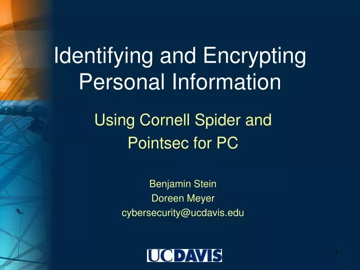 identifying and encrypting personal information
