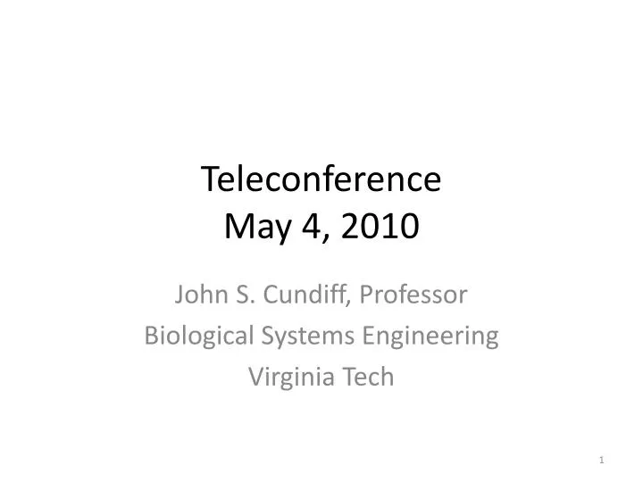 teleconference may 4 2010