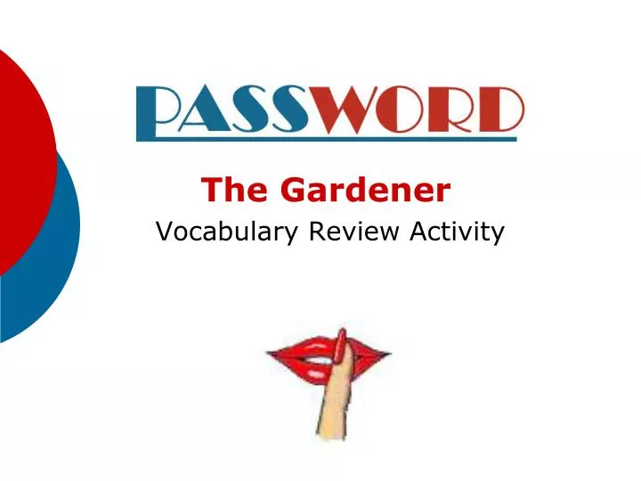 the gardener vocabulary review activity