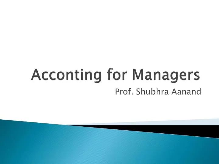 acconting for managers
