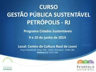 curso gest o p blica sustent vel petr polis rj