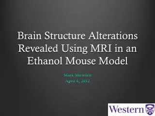 Brain Structure Alterations Revealed Using MRI in an Ethanol Mouse Model