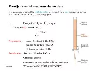 Preadjustment of analyte oxidation state
