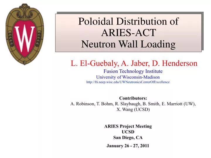 poloidal distribution of aries act neutron wall loading
