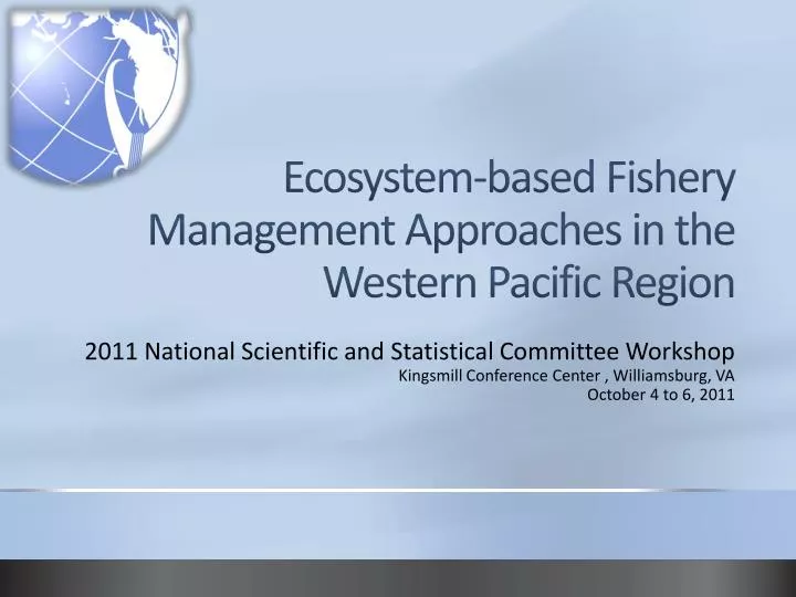 ecosystem based fishery management approaches in the western pacific region