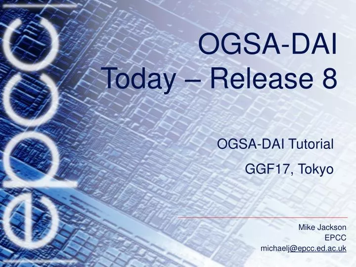 ogsa dai today release 8