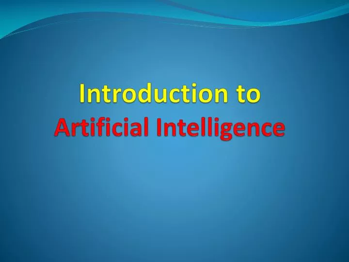 introduction to artificial intelligence