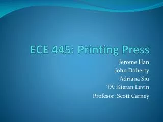 ECE 445: Printing Press